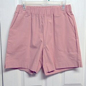 Just Fashion Now Rose Pink Elastic Waist Pocket Chino Shorts Size L
